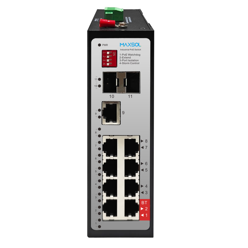 8-Port Industrial PoE++ Switch with SFP Uplinks